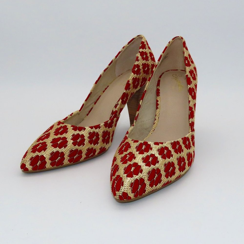 Seychelles Burgundy & Gold Special Edition Heels Size 9